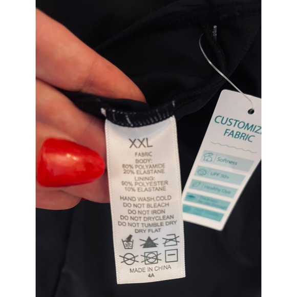 NEW Black One Piece Swimsuit Tummy Control Crisscross Back XXL - Picture 9 of 10